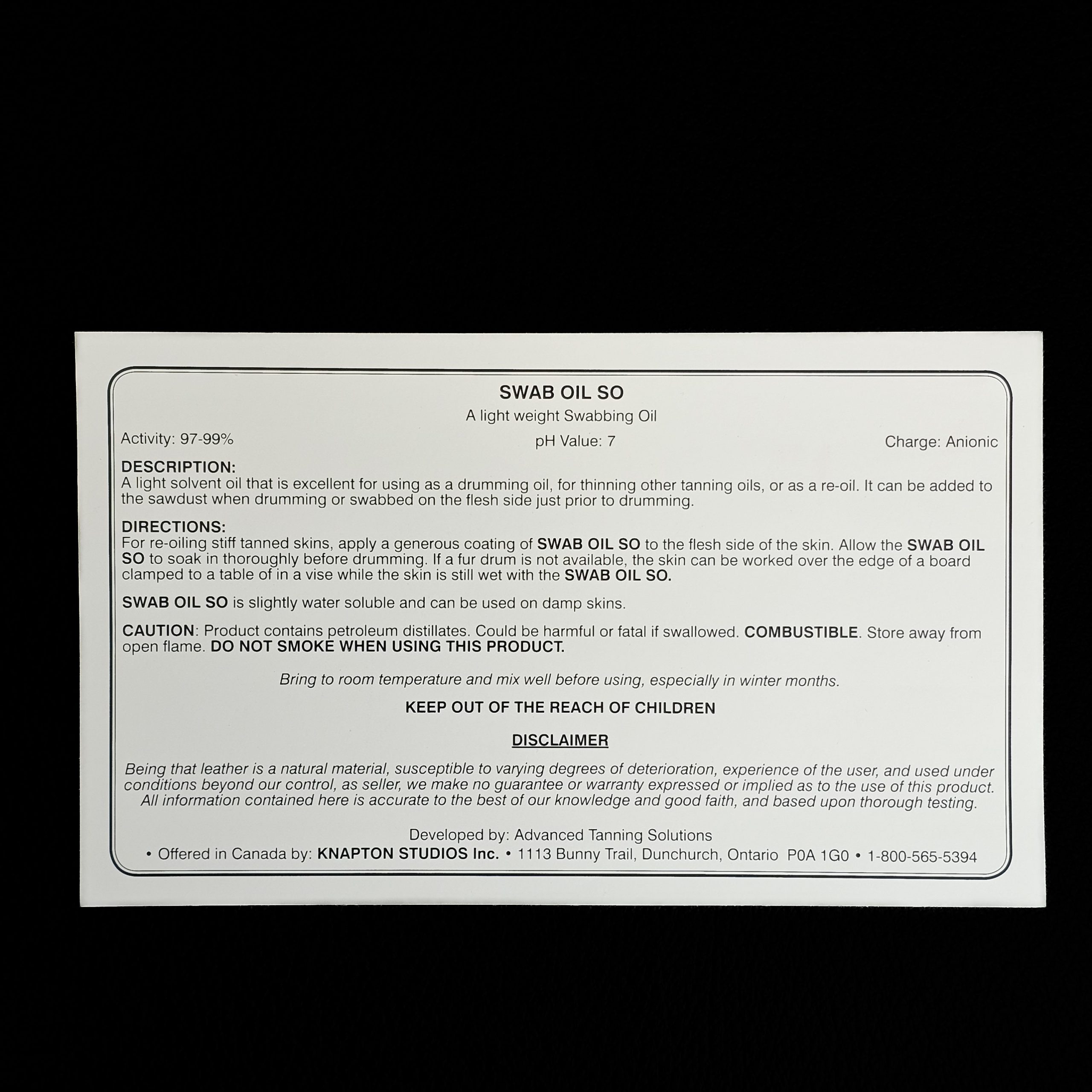 KSSO SWAB OIL SO- 5 (US) gal - Image 1